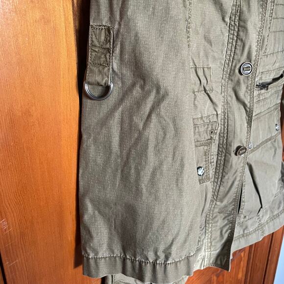 Eddie Bauer Khaki Utility Jacket Sz Petite Small - Picture 5 of 9
